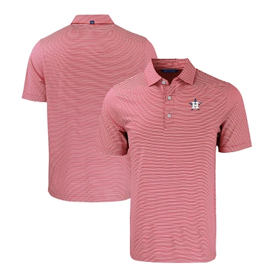 Men's Cutter & Buck Red/White Houston Astros Stars Stripes Big Tall Forge Eco Double Stripe Stretch Recycled Polo