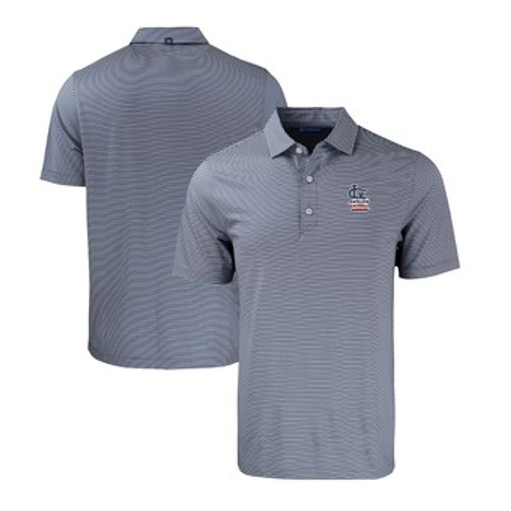 Men's Cutter & Buck Navy/White St. Louis Cardinals Stars Stripes Big Tall Forge Eco Double Stripe Stretch Recycled Polo