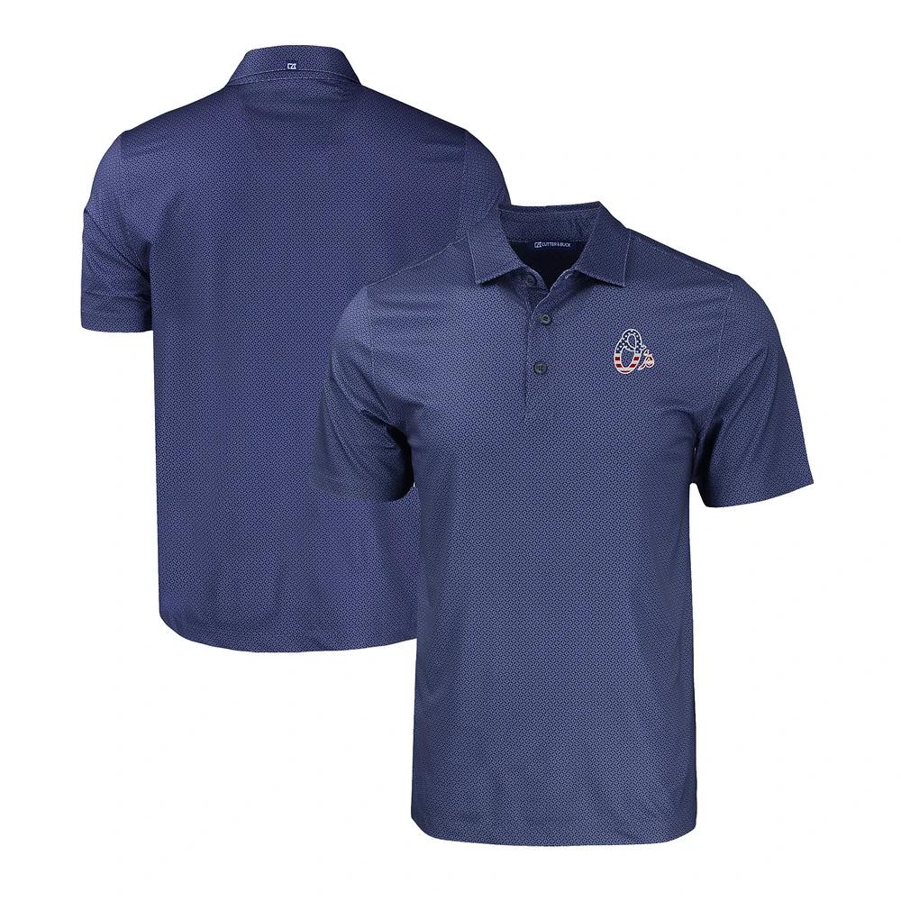 Men's Cutter & Buck Navy Baltimore Orioles Stars Stripes Big Tall Pike Eco Tonal Geo Print Stretch Recycled Polo