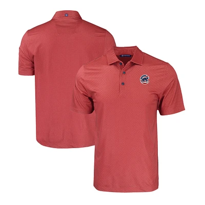 Men's Cutter & Buck  Red Chicago Cubs Stars Stripes Big Tall Pike Eco Tonal Geo Print Stretch Recycled Polo