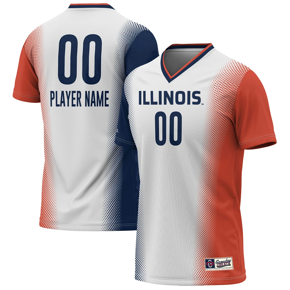 Youth GameDay Greats White Illinois Fighting Illini Lightweight Pick-A-Player NIL Women's Soccer Jersey