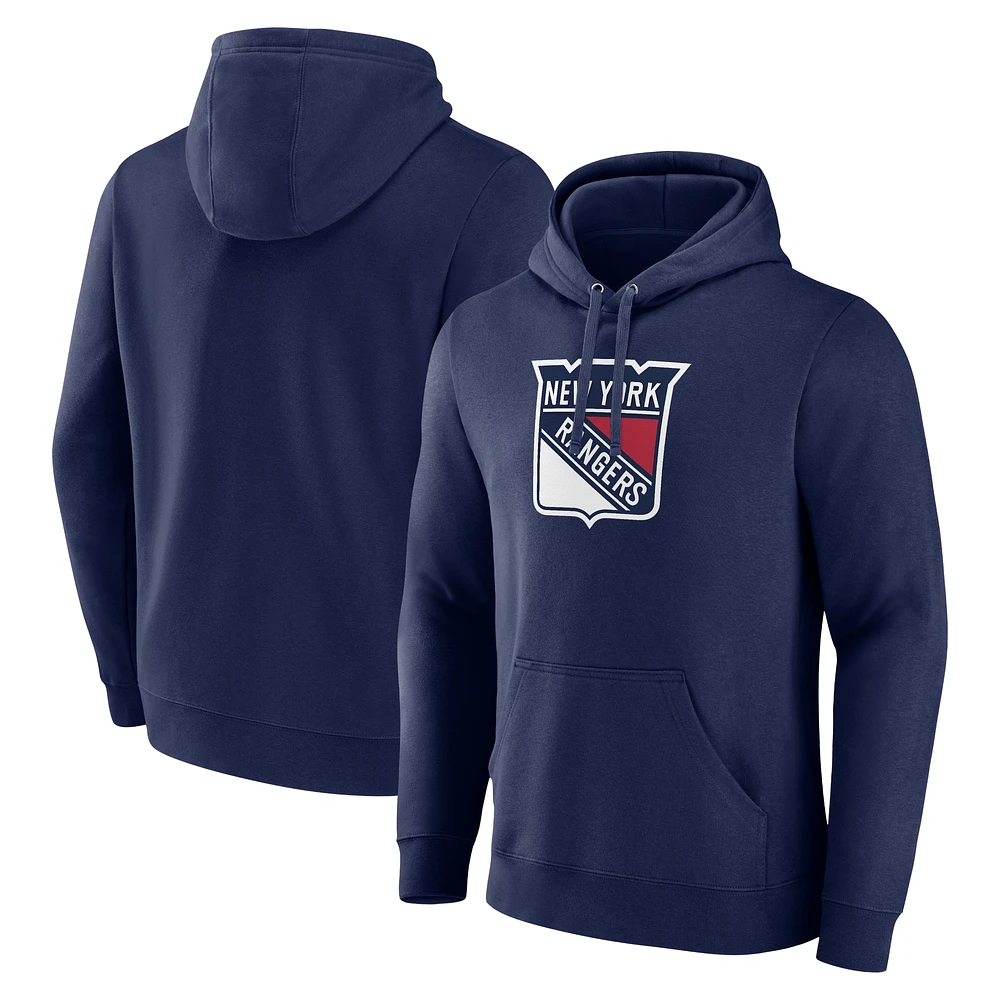 Men's Navy New York Rangers Alternate Graphic Fleece Pullover Hoodie