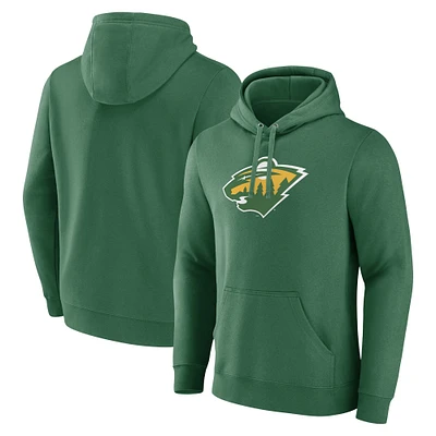 Men's Fanatics Green Minnesota Wild Alternate Graphic Fleece Pullover Hoodie