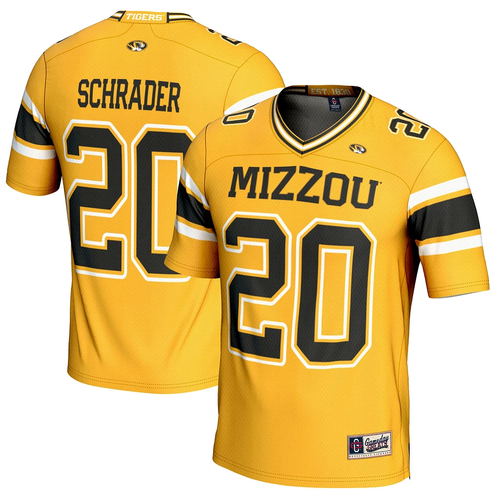 Men's GameDay Greats Cody Schrader Gold Missouri Tigers NIL Player Football Jersey