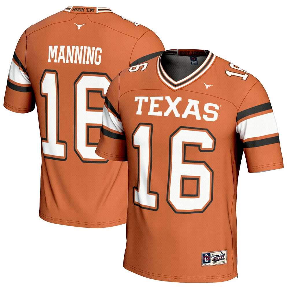 Men's GameDay Greats Arch Manning Texas Orange Longhorns NIL Player Football Jersey