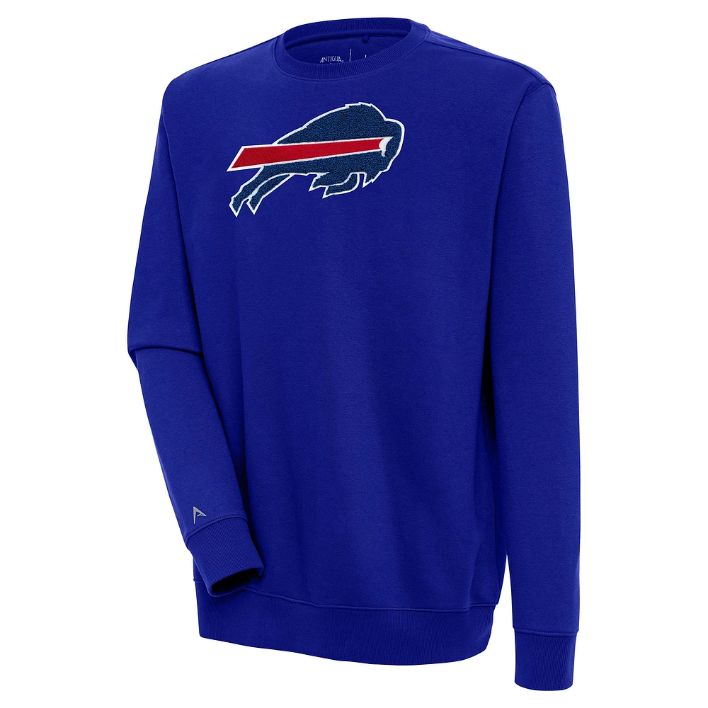 Men's Antigua Royal Buffalo Bills Victory Crewneck Pullover Sweatshirt