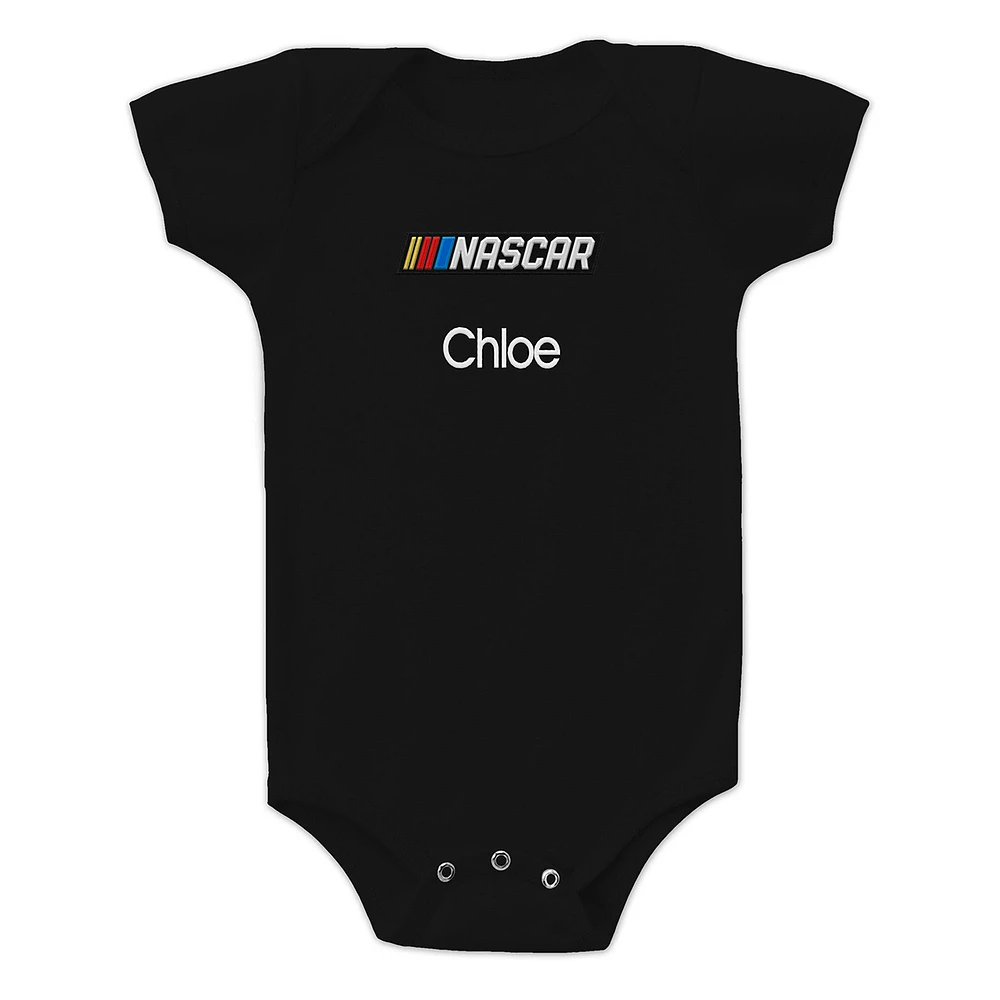 Newborn & Infant Chad Jake Black NASCAR Personalized Bodysuit