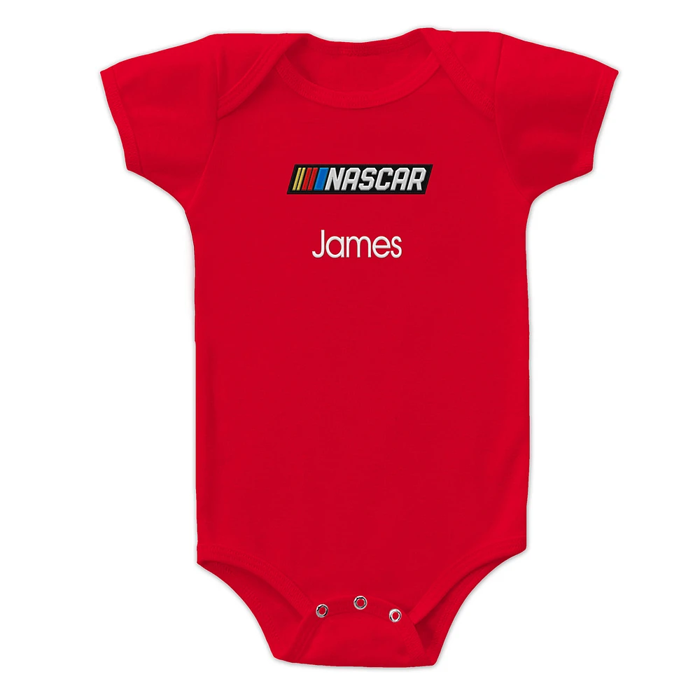 Newborn & Infant Chad Jake Red NASCAR Personalized Bodysuit