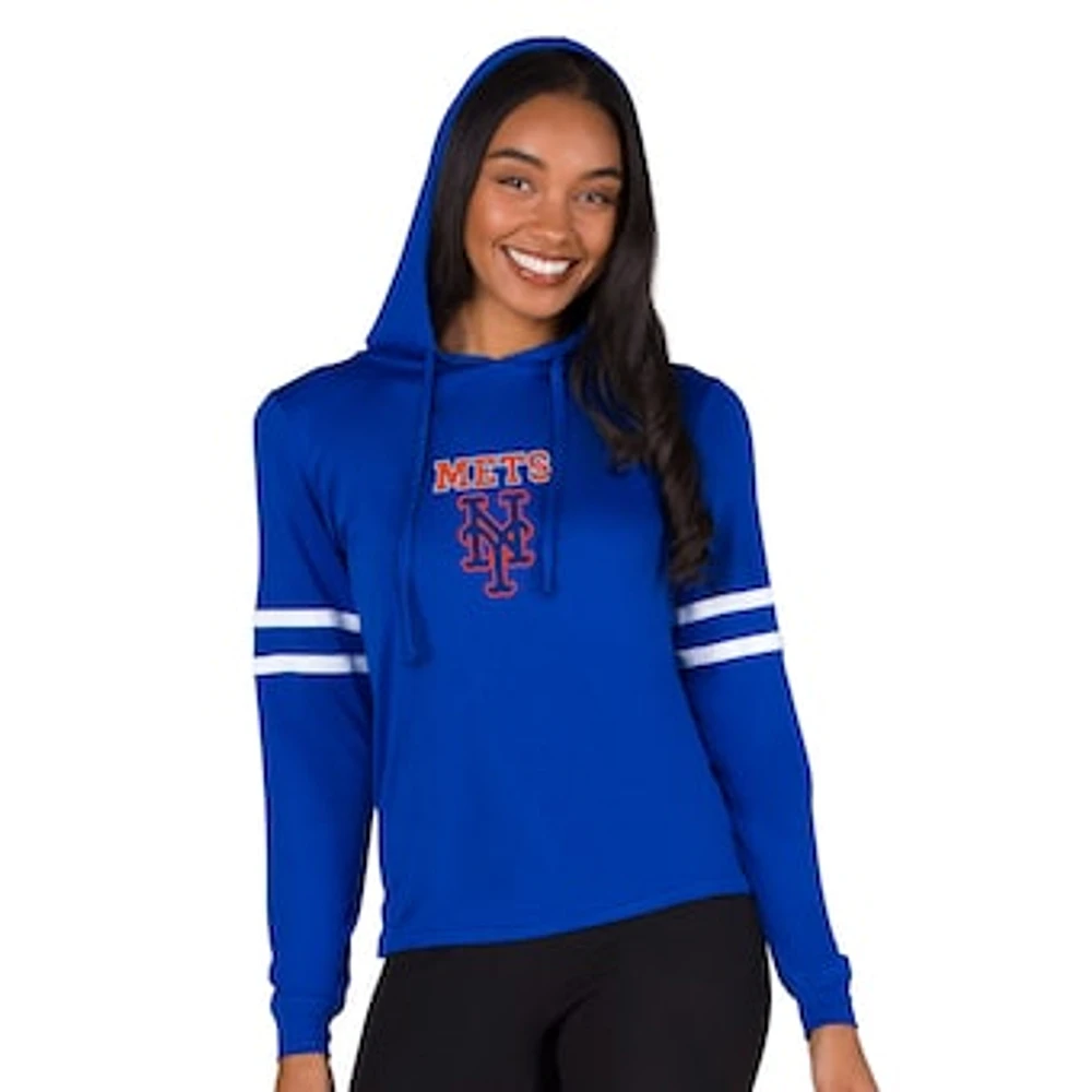Women's Concepts Sport Royal New York Mets Marathon Lightweight Lounge Pullover Hoodie