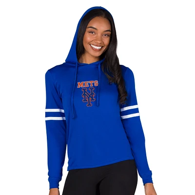 Women's Concepts Sport Royal New York Mets Marathon Lightweight Lounge Pullover Hoodie