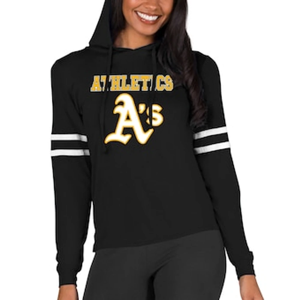 Women's Concepts Sport Black Athletics Marathon Lightweight Lounge Pullover Hoodie