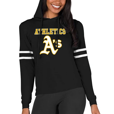 Women's Concepts Sport Black Athletics Marathon Lightweight Lounge Pullover Hoodie