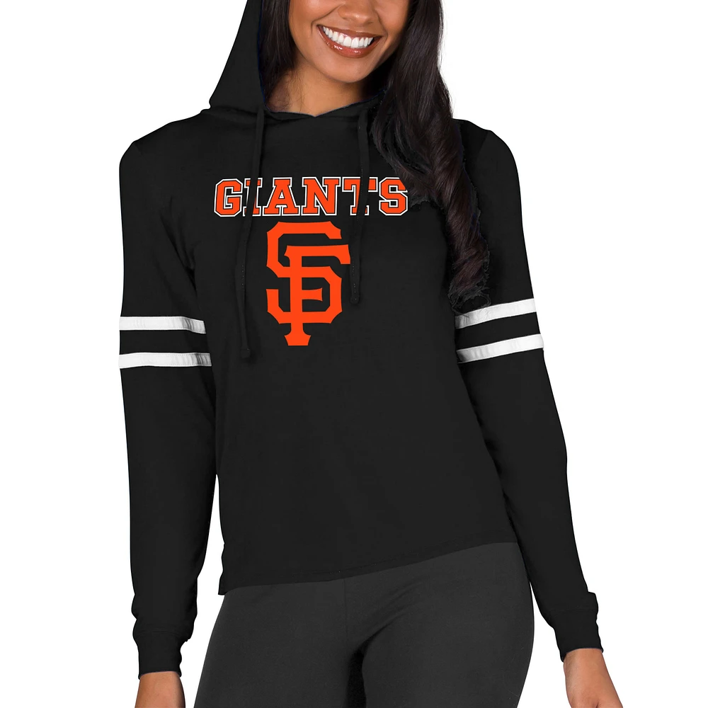 Women's Concepts Sport Black San Francisco Giants Marathon Lightweight Lounge Pullover Hoodie