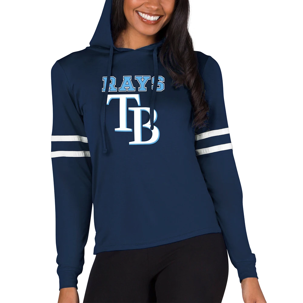 Women's Concepts Sport Navy Tampa Bay Rays Marathon Lightweight Lounge Pullover Hoodie