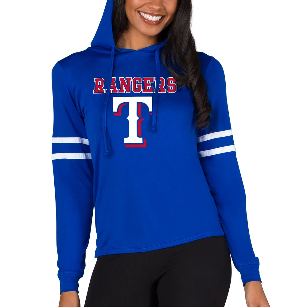 Women's Concepts Sport Royal Texas Rangers Marathon Lightweight Lounge Pullover Hoodie