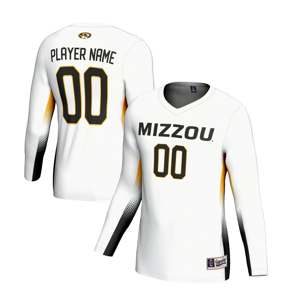 Youth GameDay Greats White Missouri Tigers NIL Pick-A-Player Lightweight Women's Volleyball Jersey