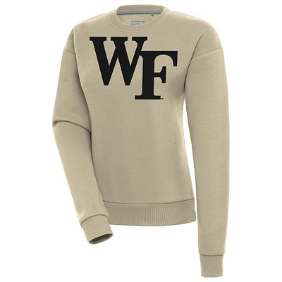 Women's Antigua Khaki Wake Forest Demon Deacons Victory Pullover Sweatshirt