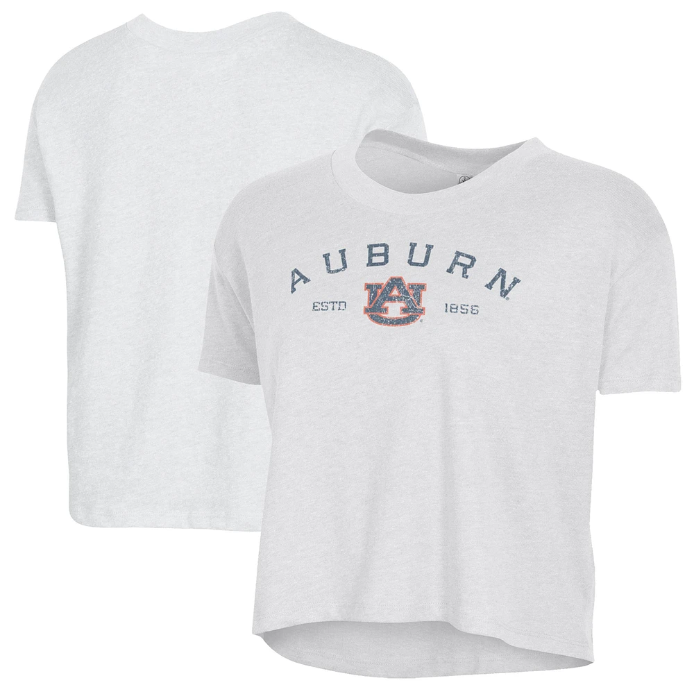 Women's Alternative Apparel White Auburn Tigers Retro Jersey Headliner Cropped T-Shirt