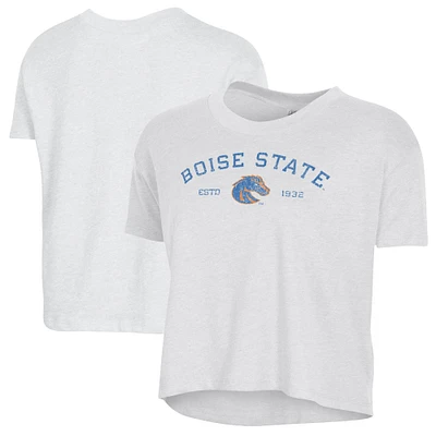 Women's Alternative Apparel White Boise State Broncos Retro Jersey Headliner Cropped T-Shirt