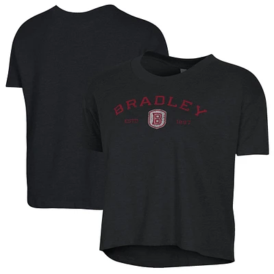 Women's Alternative Apparel  Black Bradley Braves Retro Jersey Headliner Cropped T-Shirt