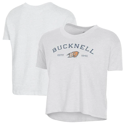 Women's Alternative Apparel White Bucknell Bison Retro Jersey Headliner Cropped T-Shirt