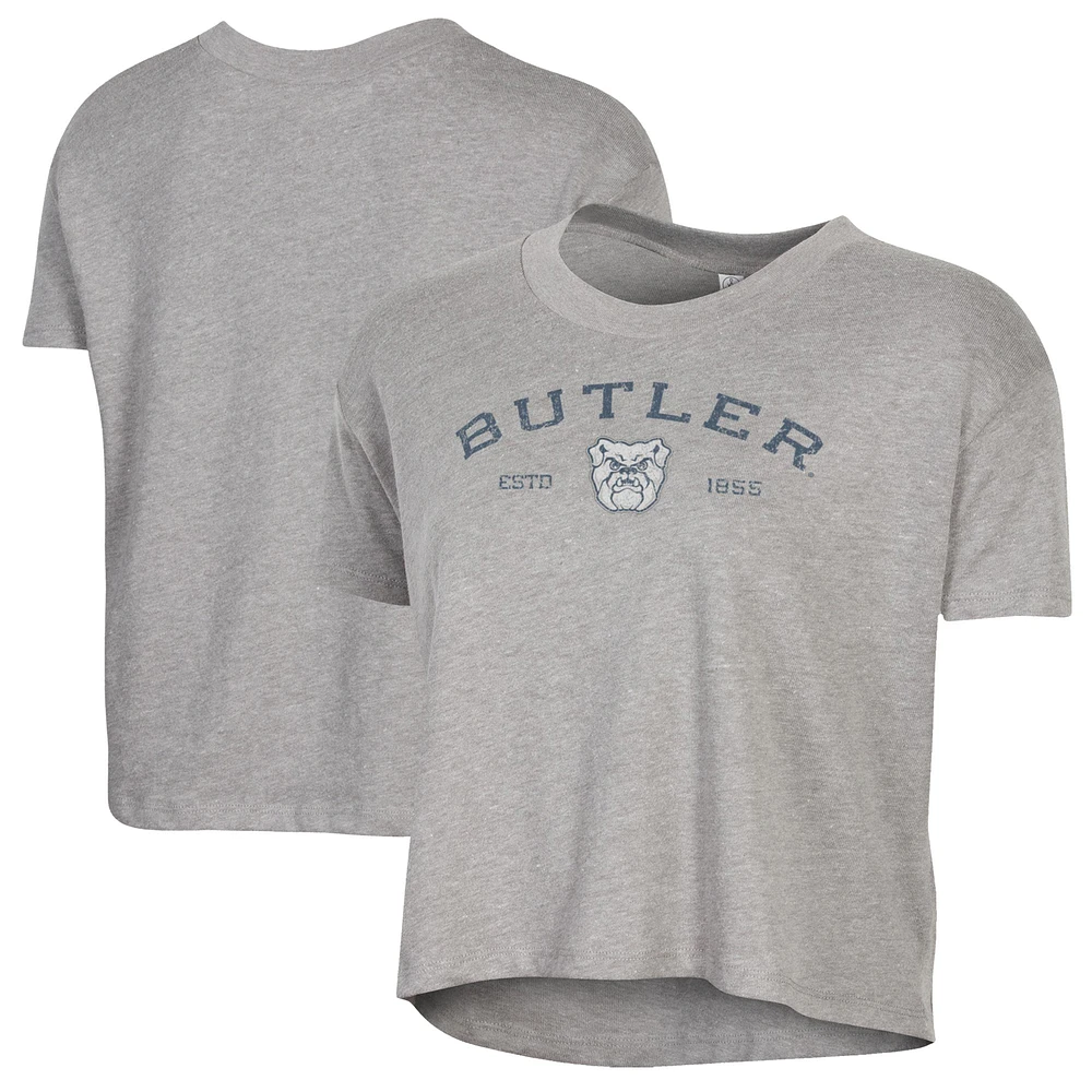 Women's Alternative Apparel Gray Butler Bulldogs Retro Jersey Headliner Cropped T-Shirt