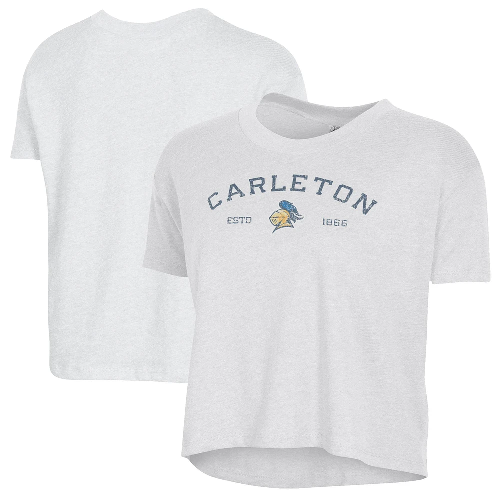Women's Alternative Apparel White Carleton Knights Retro Jersey Headliner Cropped T-Shirt