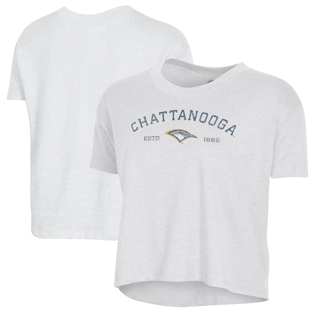 Women's Alternative Apparel White Tennessee Chattanooga Mocs Retro Jersey Headliner Cropped T-Shirt