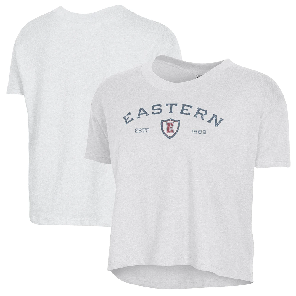 Women's Alternative Apparel White Eastern Connecticut State Warriors Retro Jersey Headliner Cropped T-Shirt