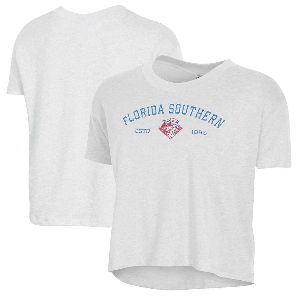 Women's Alternative Apparel White Florida Southern Mocs Retro Jersey Headliner Cropped T-Shirt