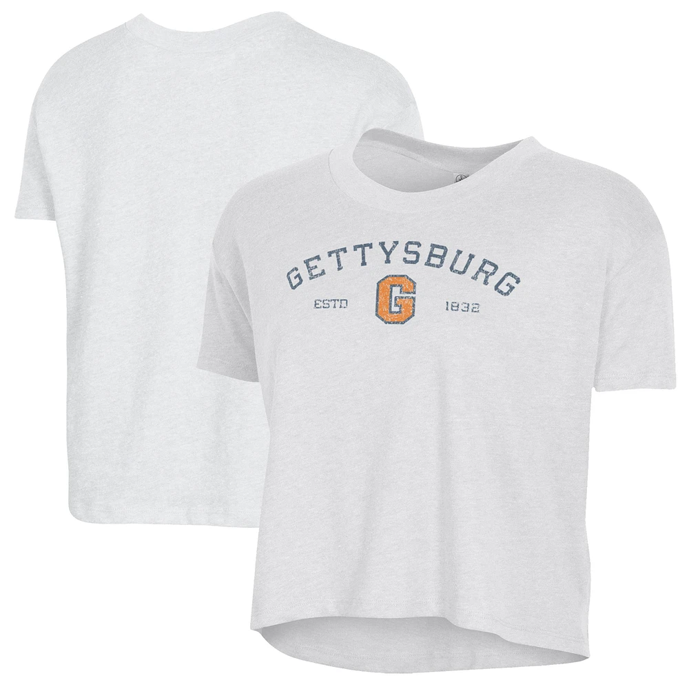 Women's Alternative Apparel White Gettysburg Bullets Retro Jersey Headliner Cropped T-Shirt