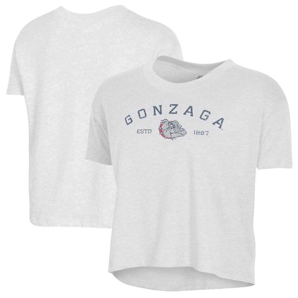 Women's Alternative Apparel White Gonzaga Bulldogs Retro Jersey Headliner Cropped T-Shirt