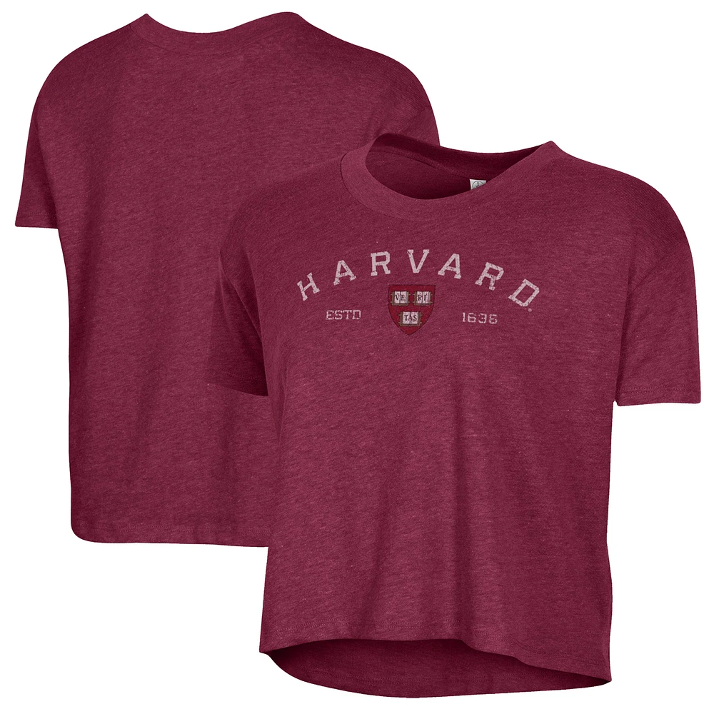 Women's Alternative Apparel Crimson Harvard Retro Jersey Headliner Cropped T-Shirt