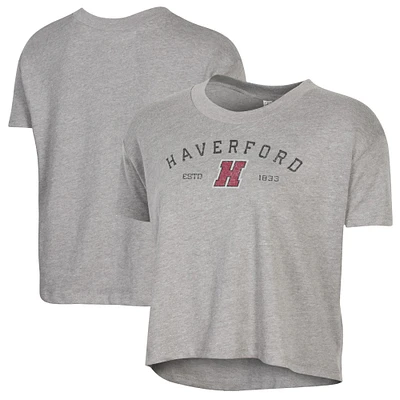 Women's Alternative Apparel Gray Haverford College Retro Jersey Headliner Cropped T-Shirt