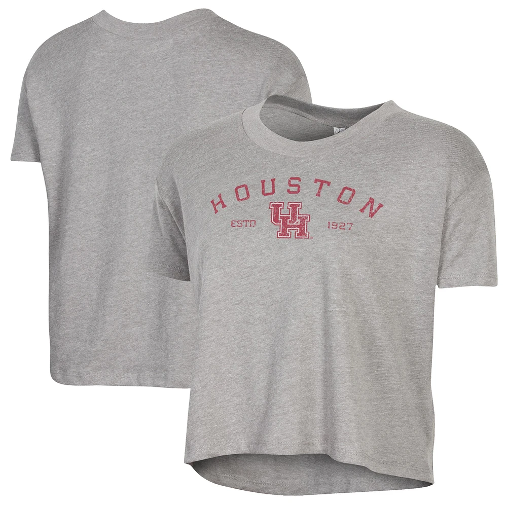 Women's Alternative Apparel Gray Houston Cougars Retro Jersey Headliner Cropped T-Shirt
