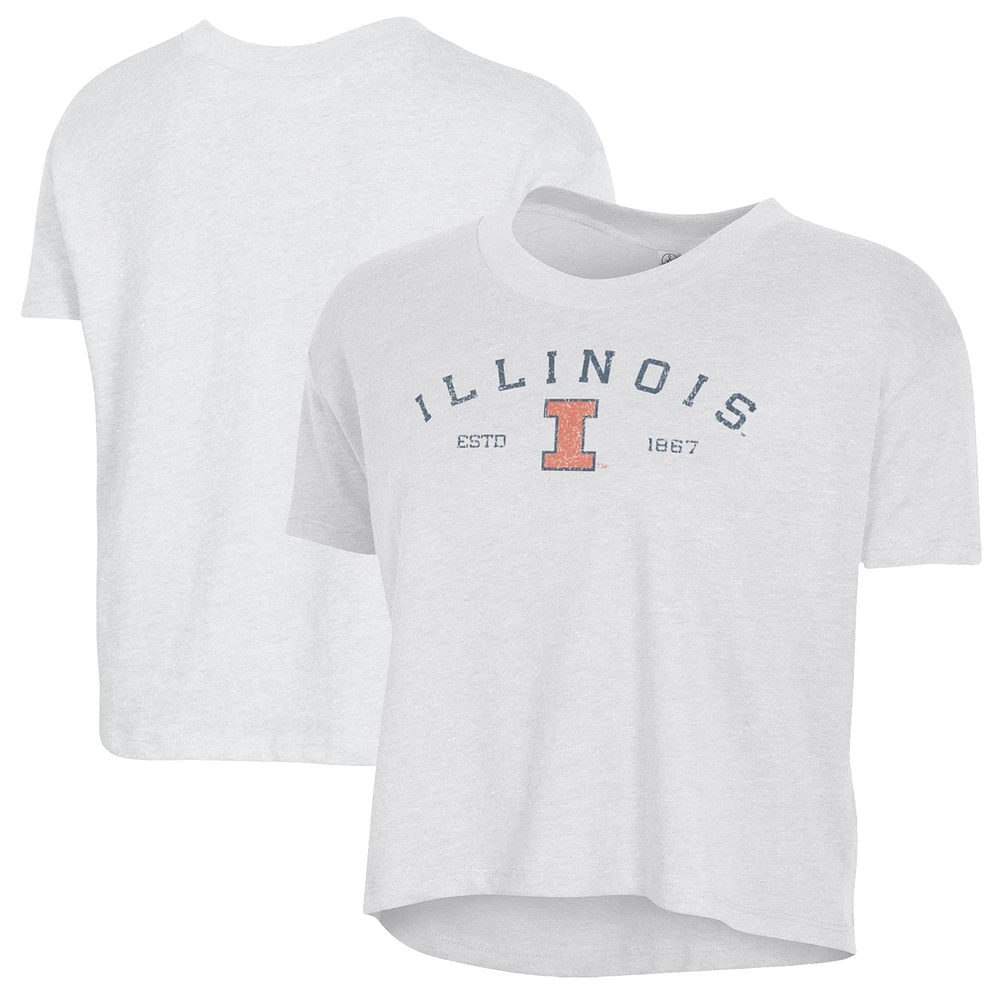 Women's Alternative Apparel White Illinois Fighting Illini Retro Jersey Headliner Cropped T-Shirt