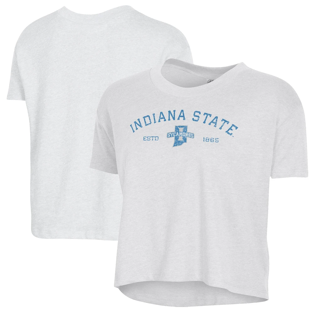 Women's Alternative Apparel White Indiana State Sycamores Retro Jersey Headliner Cropped T-Shirt