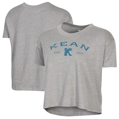 Women's Alternative Apparel  Gray Kean University Cougars Retro Jersey Headliner Cropped T-Shirt