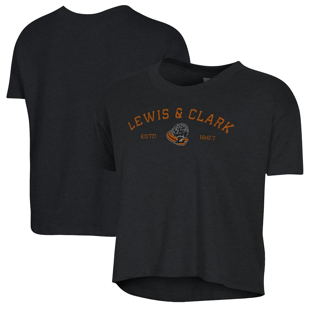 Women's Alternative Apparel Black Lewis & Clark College Pioneers Retro Jersey Headliner Cropped T-Shirt