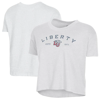 Women's Alternative Apparel White Liberty Flames Retro Jersey Headliner Cropped T-Shirt