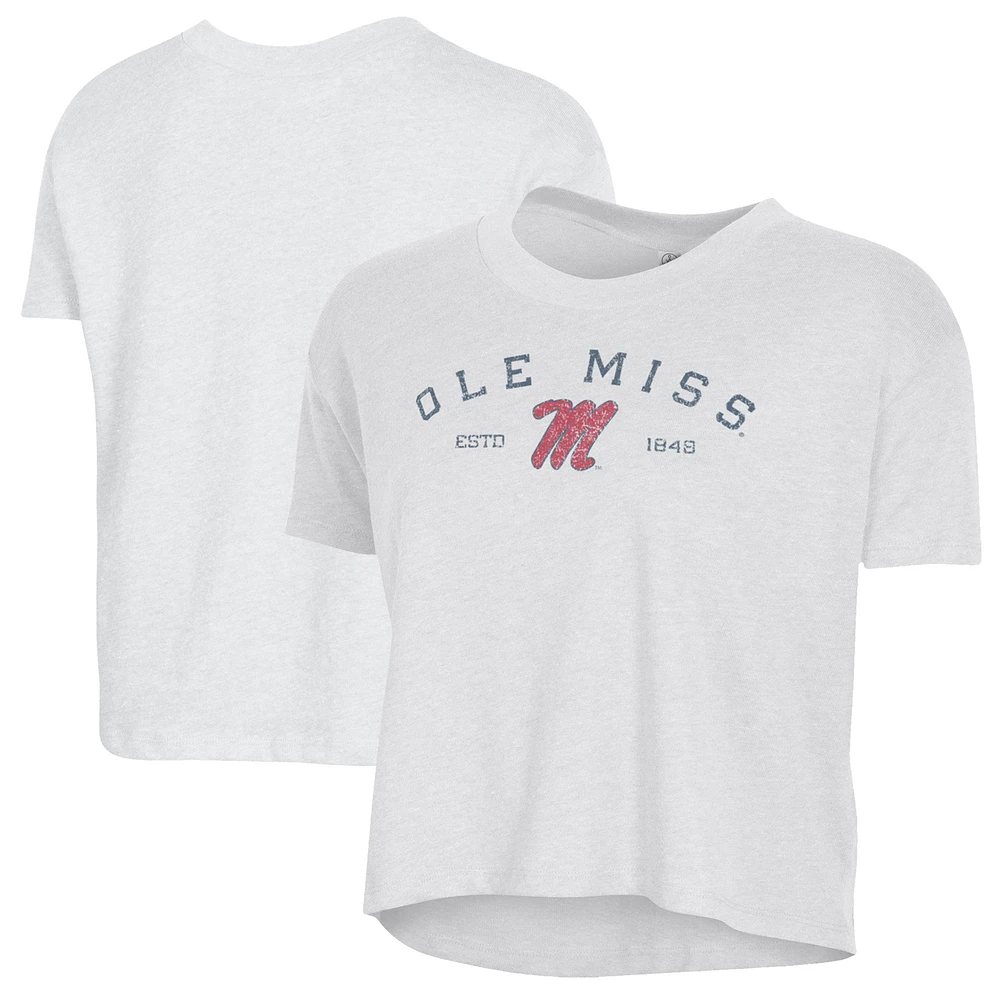 Women's Alternative Apparel White Ole Miss Rebels Retro Jersey Headliner Cropped T-Shirt