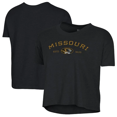 Women's Alternative Apparel Black Missouri Tigers Retro Jersey Headliner Cropped T-Shirt