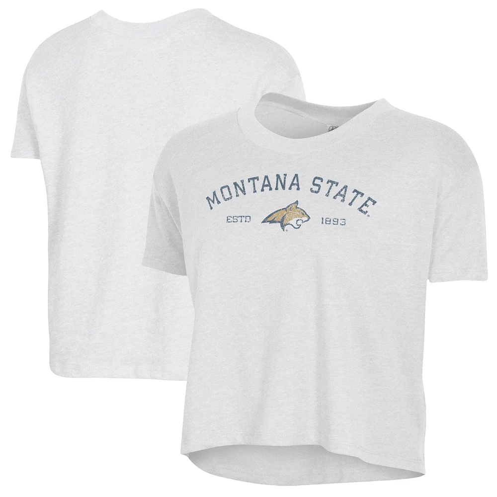 Women's Alternative Apparel White Montana State Bobcats Retro Jersey Headliner Cropped T-Shirt