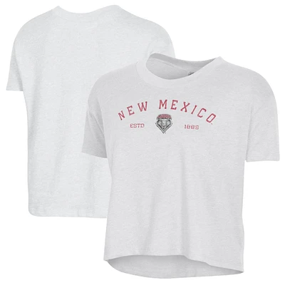 Women's Alternative Apparel White New Mexico Lobos Retro Jersey Headliner Cropped T-Shirt