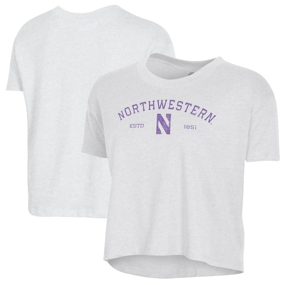 Women's Alternative Apparel White Northwestern Wildcats Retro Jersey Headliner Cropped T-Shirt
