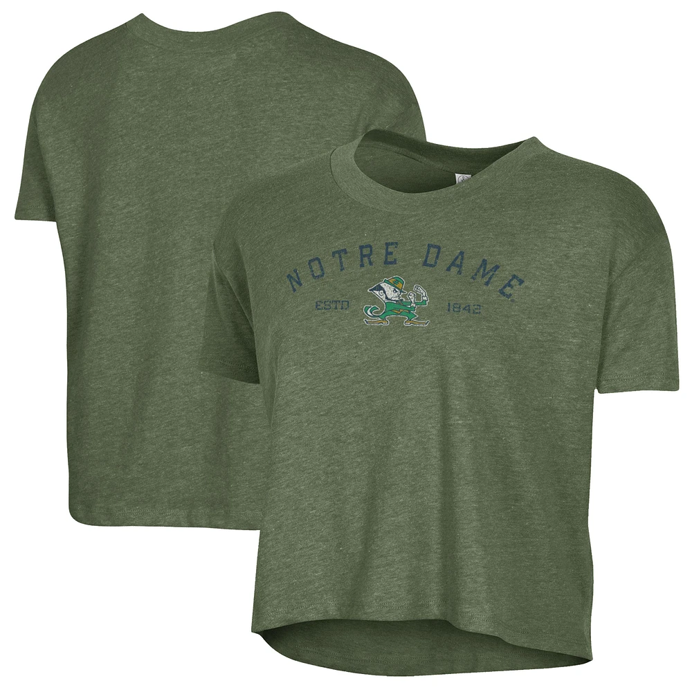 Women's Alternative Apparel Green Notre Dame Fighting Irish Retro Jersey Headliner Cropped T-Shirt
