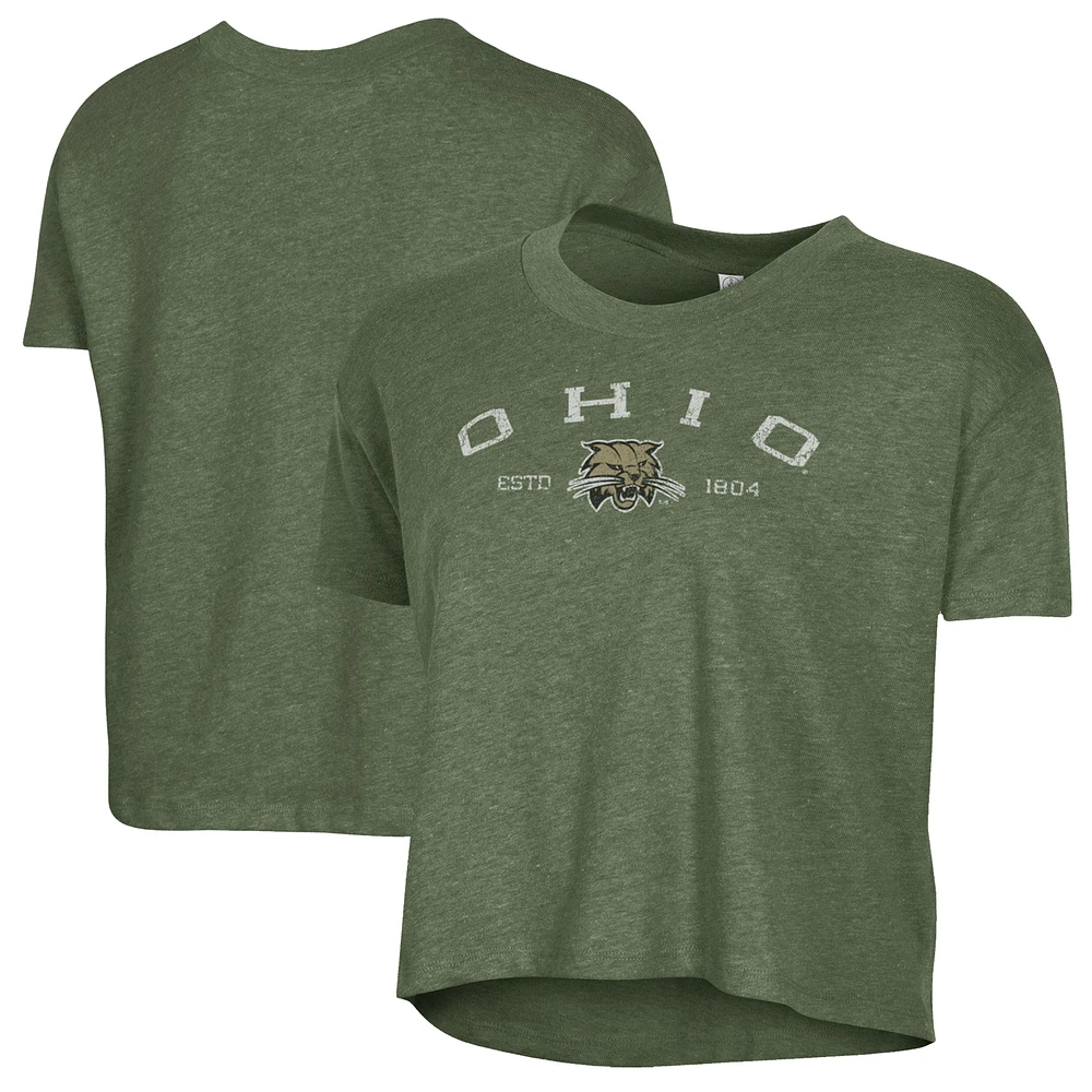 Women's Alternative Apparel Green Ohio Bobcats Retro Jersey Headliner Cropped T-Shirt