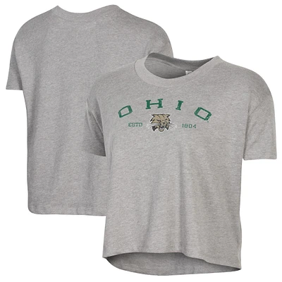 Women's Alternative Apparel Gray Ohio Bobcats Retro Jersey Headliner Cropped T-Shirt