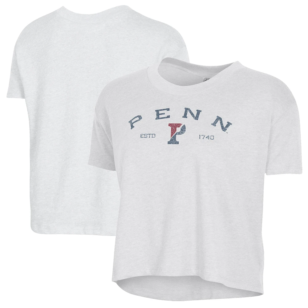 Women's Alternative Apparel White Pennsylvania Quakers Retro Jersey Headliner Cropped T-Shirt