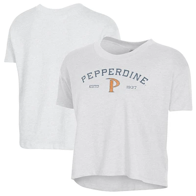 Women's Alternative Apparel White Pepperdine Waves Retro Jersey Headliner Cropped T-Shirt
